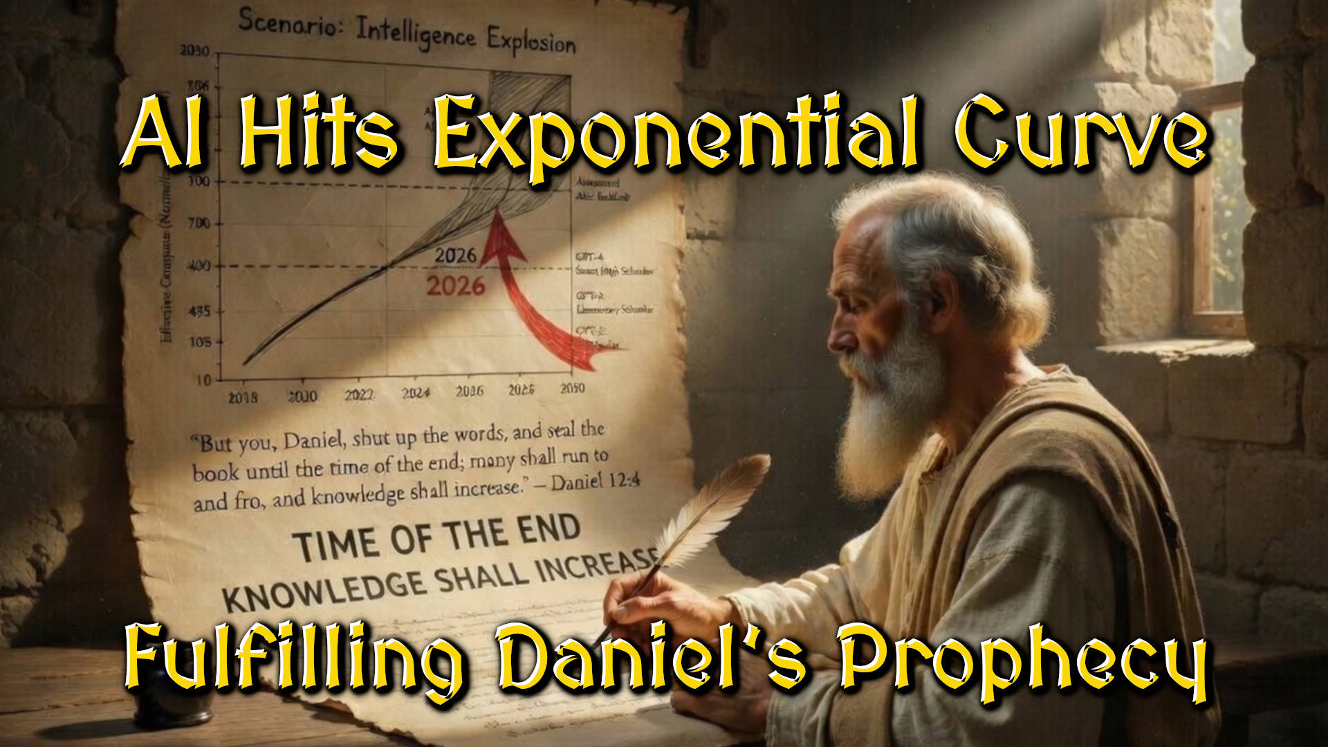 Daniel Writing Prophecy - AI Hits Exponential Curve