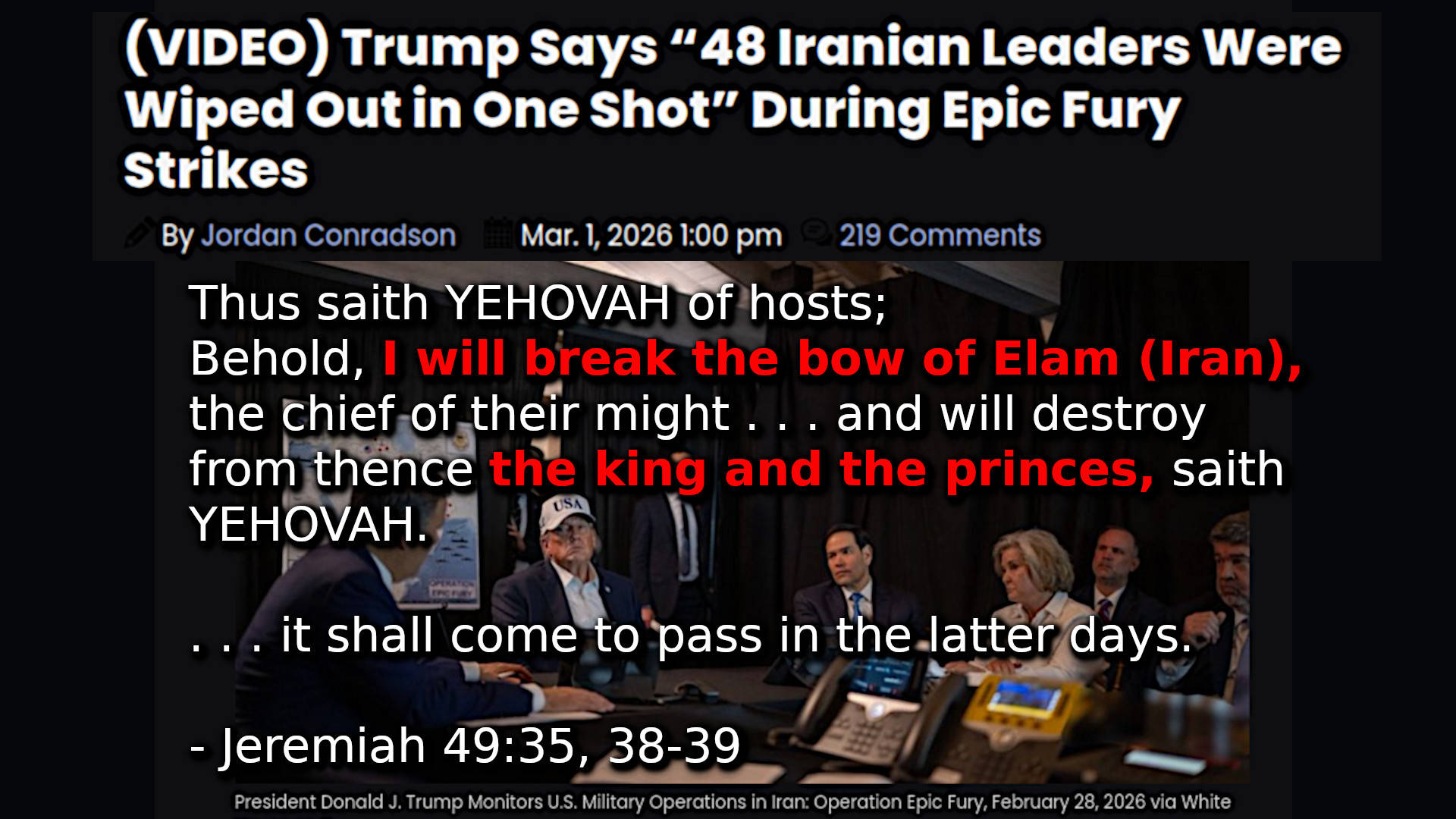 Trump says 48 Iranian leaders were wiped out during Operation Epic Fury strikes